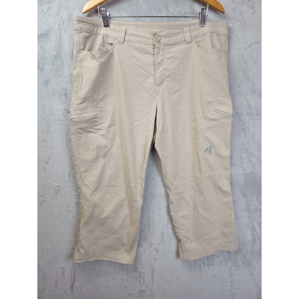 Eddie Bauer First Ascent Capris Womens 16 Tan Hiking Cargo Pants
